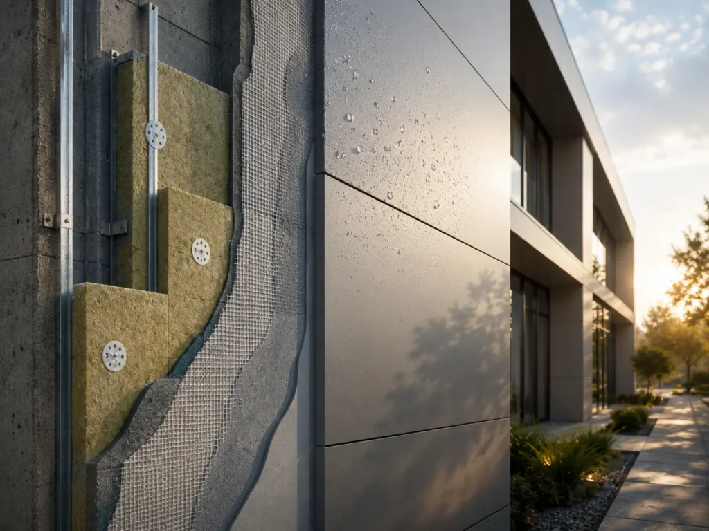 High-performance building showcasing energy-efficient design, advanced insulation systems, and smart coatings for improved durability, comfort, and long-term building performance.